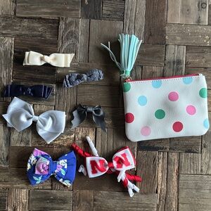 Polka Dot Pouch with Colorful Hair Bows